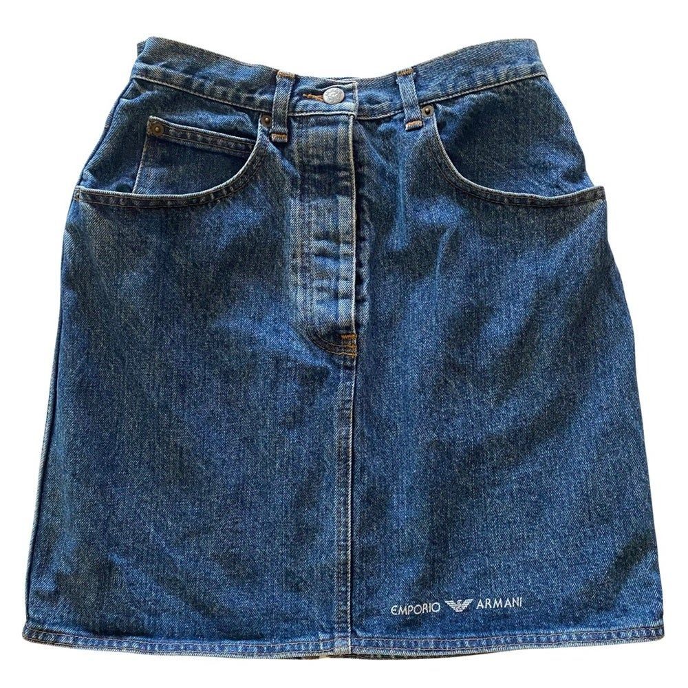 Vintage 90s Emporio Armani Denim Mini Skirt